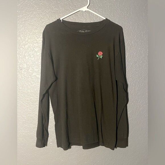 Eighty Eight Long Sleeve shirt printed rose size medium lack unisex m trendy - Picture 4 of 11